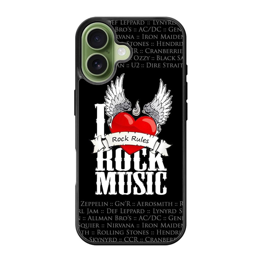 i love rock music iPhone 17 Case QC1558