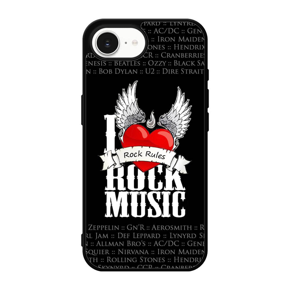 i love rock music iPhone 17e Case QC1558
