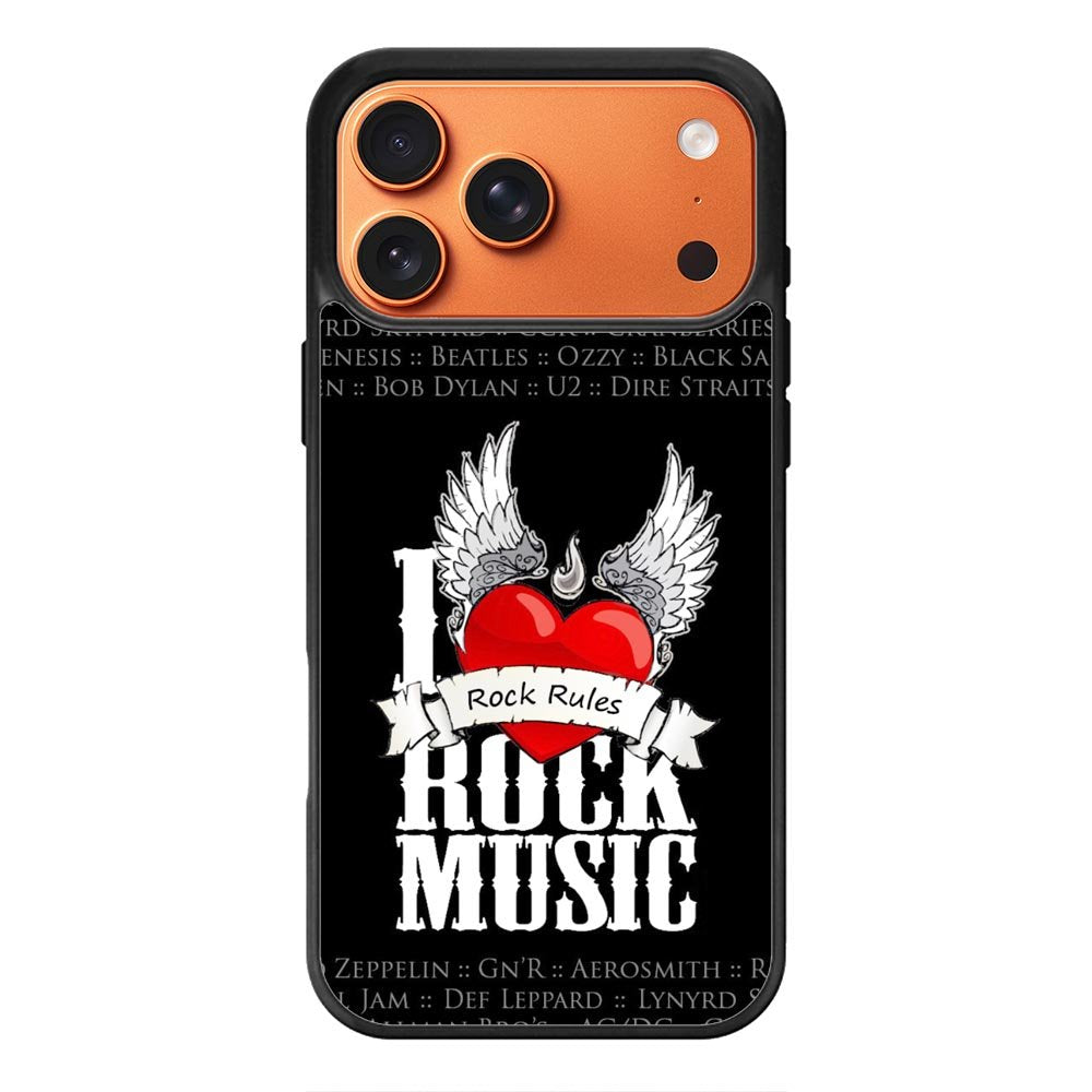 i love rock music iPhone 17 Pro Case QC1558