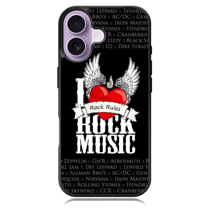 i love rock music iPhone 17 Case OV1558