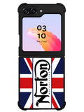 norton motorcycles england flag Samsung Galaxy Z Flip 5 5G 2023 Case OV1584
