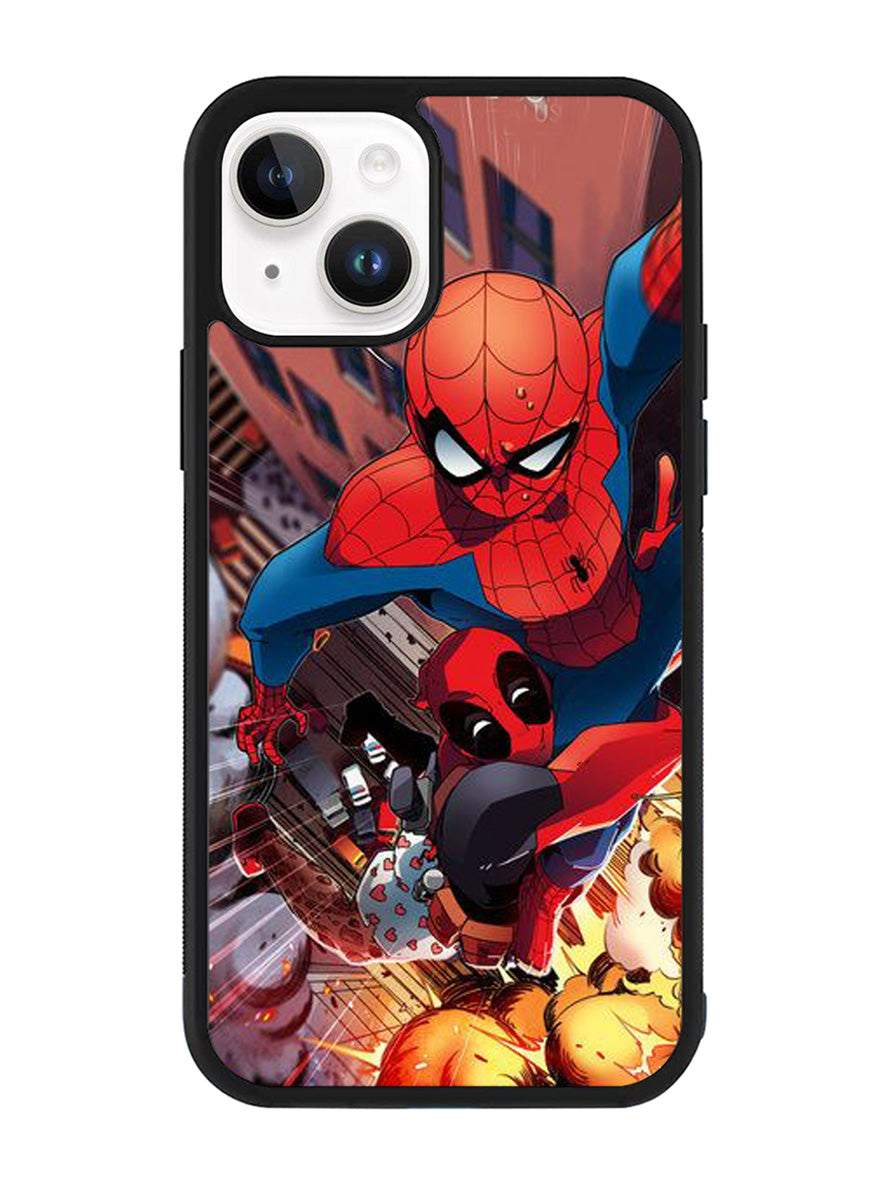 Spiderman and Deadpool funny iPhone 14 Plus Case QC1644