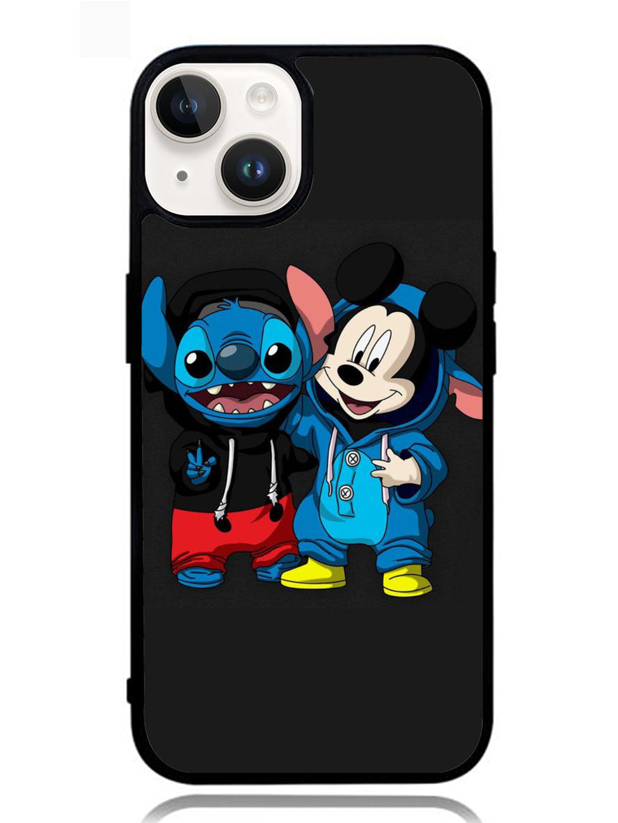 stitch and mickey mouse iPhone 14 Case