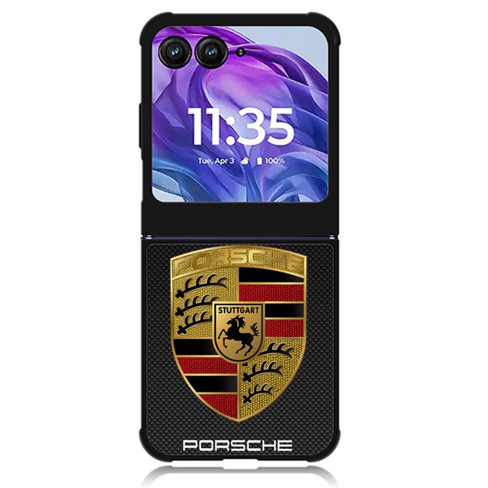 Porsche Logo 3rd Motorola Moto Razr Plus 2024 , Moto Razr+ 2024 Case