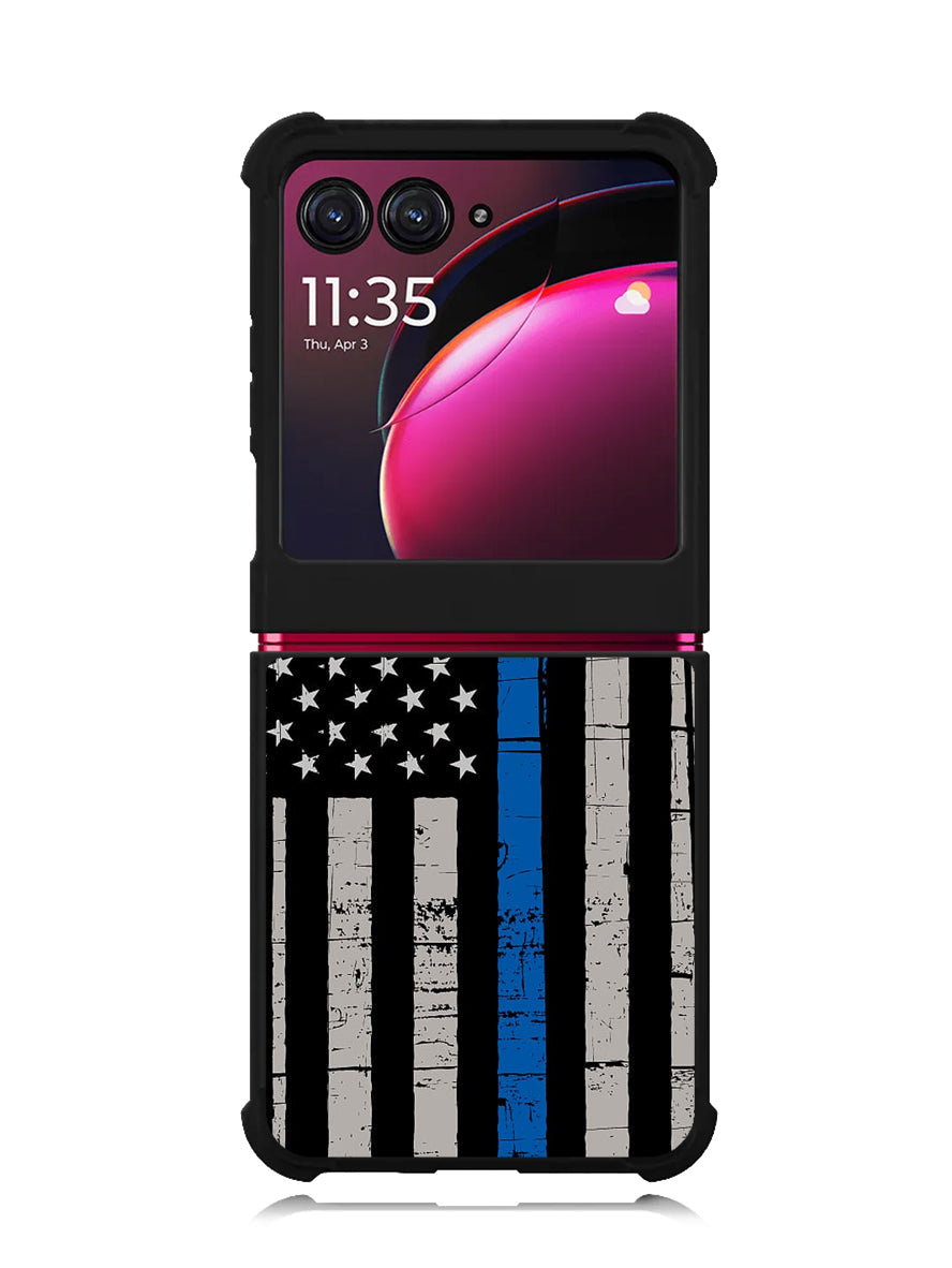 Blue Line Flag Motorola Moto Razr Plus 2023 , Moto Razr+ 2023 Case OV7287