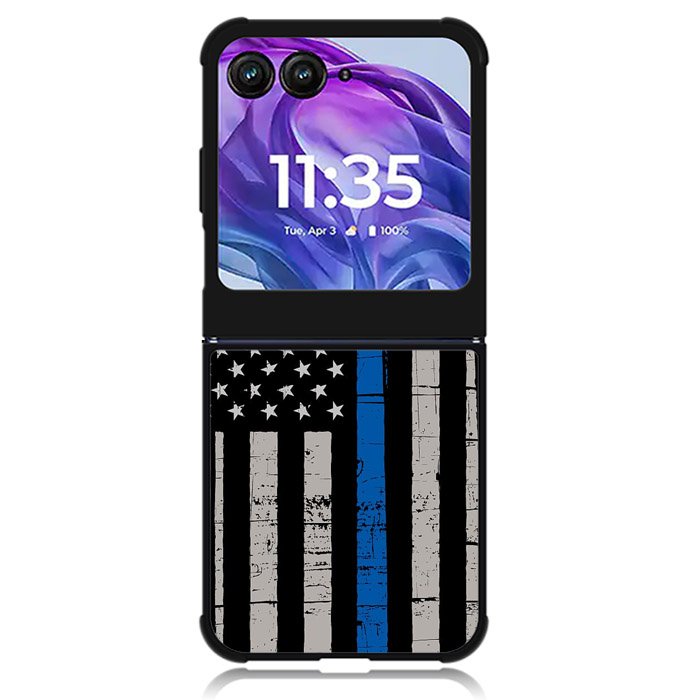 Blue Line Flag Motorola Moto Razr Plus 2024 , Moto Razr+ 2024 Case OV7287