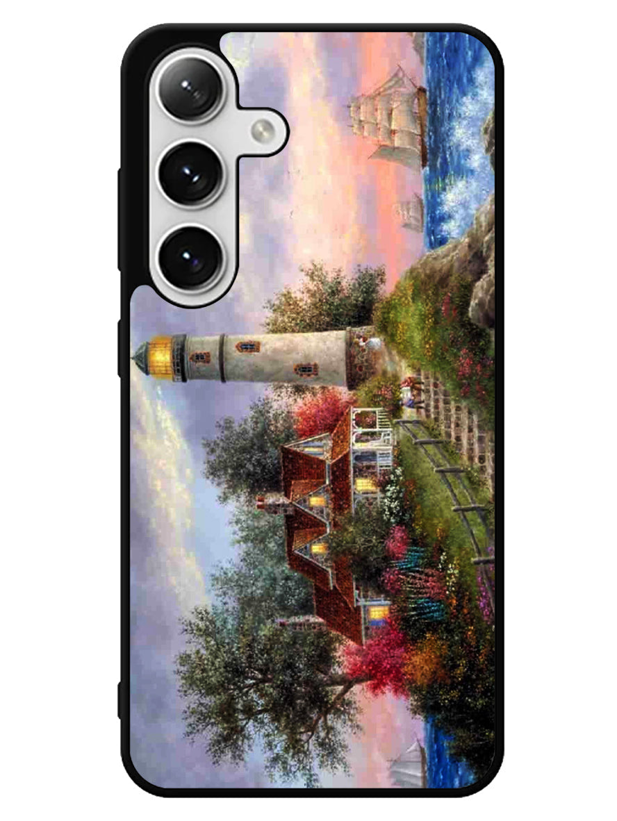 Lighthouse On Hill art Samsung Galaxy S25 5G Case