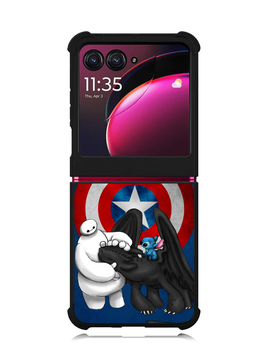 Stitch Baymax Toothless CAPTAIN AMERICA Motorola Moto Razr Plus 2023 , Moto Razr+ 2023 Case OV2340