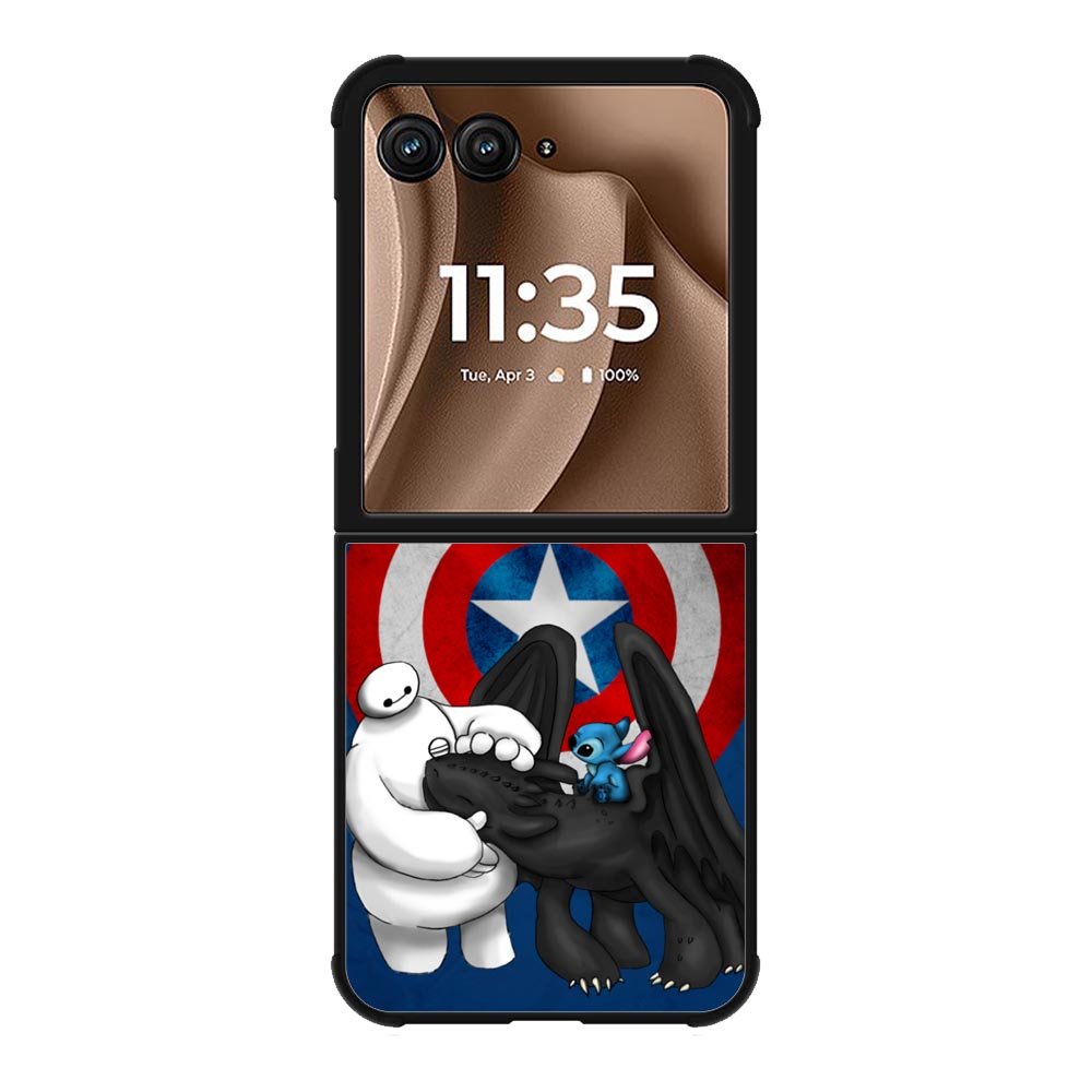 Stitch Baymax Toothless CAPTAIN AMERICA Motorola Moto RAZR Plus 2025 Case OV2340