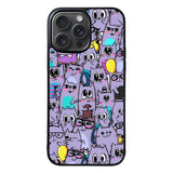 Cat Purple Pattern FORL0064 iPhone 15 Pro Max Case