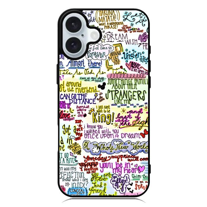 Disney Song Lyrics iPhone 16 Case QC4702
