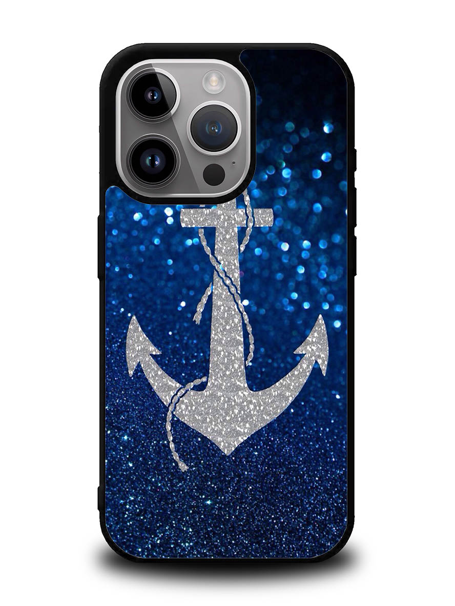 Blue Glitters Anchor iPhone 16 Pro Max Case QC4188