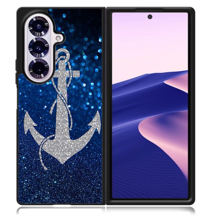 Blue Glitters Anchor Samsung Galaxy Z Fold 7 Case OV4188