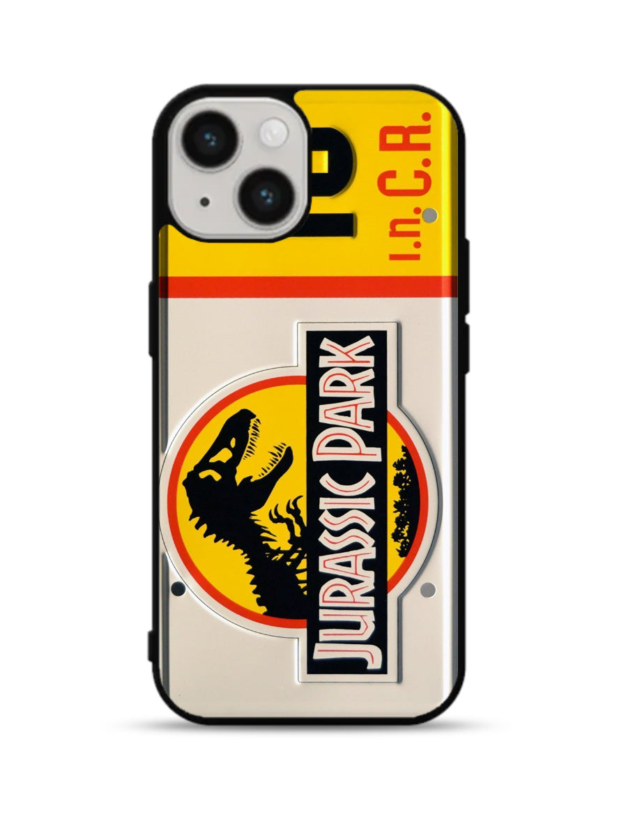 Jurassic Park Jeep License iPhone 15 Plus Case