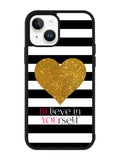 Stripes gold heart iPhone 14 Plus Case QC2313