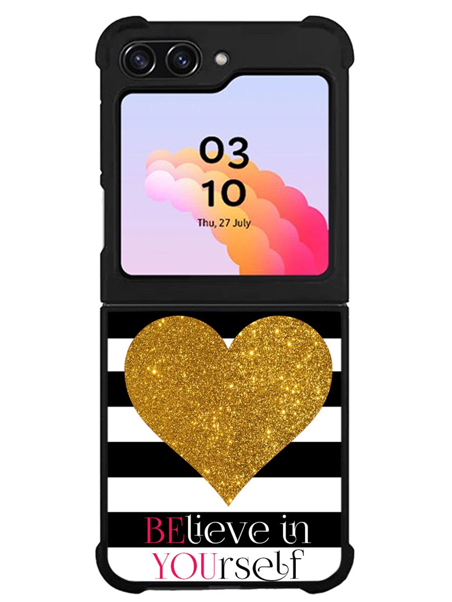 Stripes gold heart Samsung Galaxy Z Flip 5 5G 2023 Case OV2313