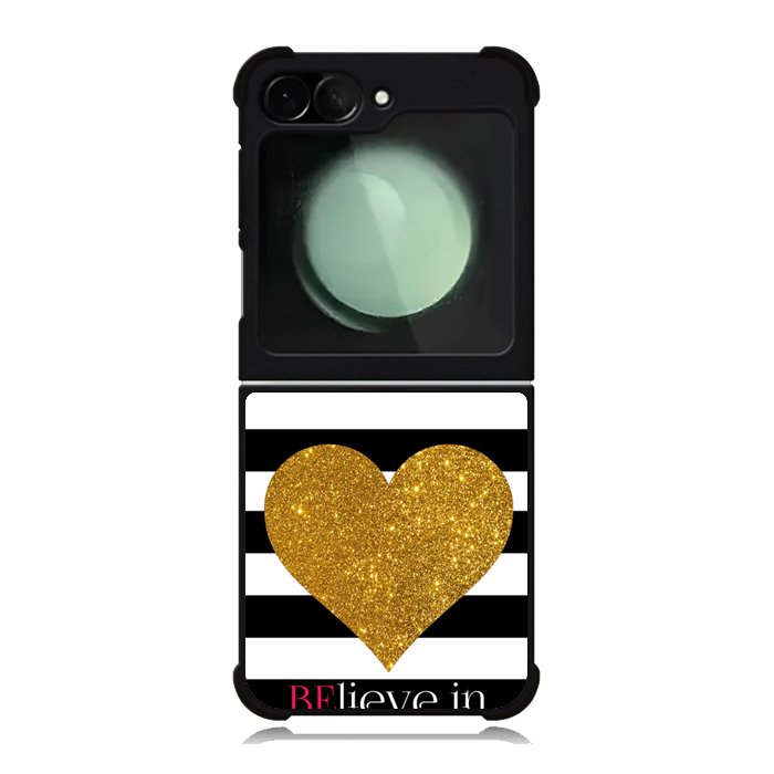 Stripes gold heart Samsung Galaxy Z Flip 6 5G 2024 Case OV2313