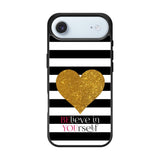Stripes gold heart iPhone Air Case OV2313