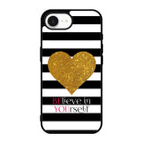 Stripes gold heart iPhone 17e Case OV2313