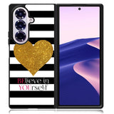 Stripes gold heart Samsung Galaxy Z Fold 7 Case OV2313