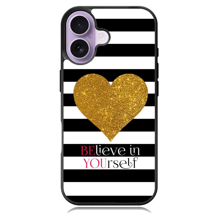 Stripes gold heart iPhone 17 Case OV2313