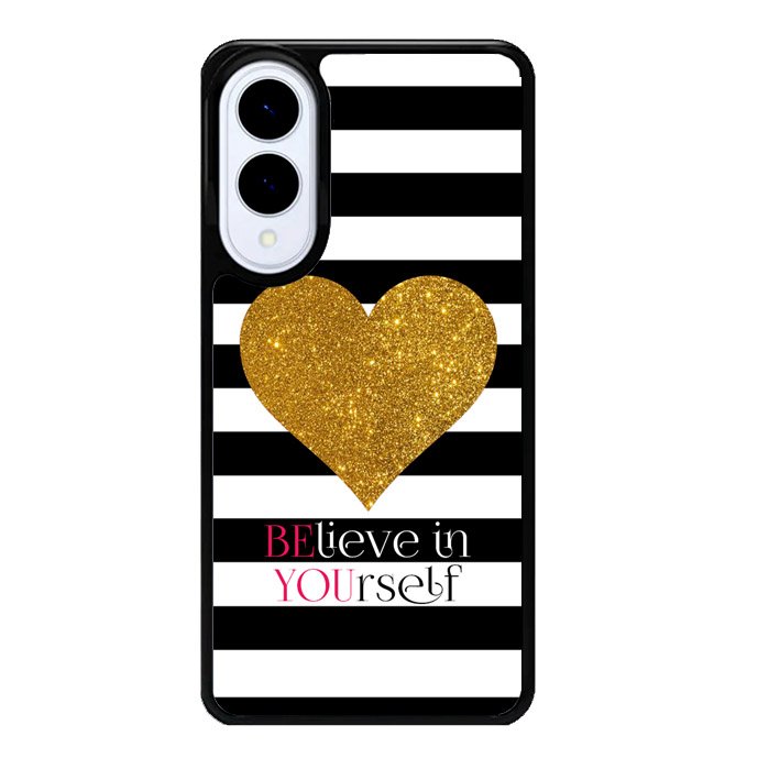 Stripes gold heart Samsung Galaxy S25 Edge 5G Case OV2313