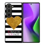 Stripes gold heart Samsung Galaxy Z Fold 6 5G 2024 Case OV2313