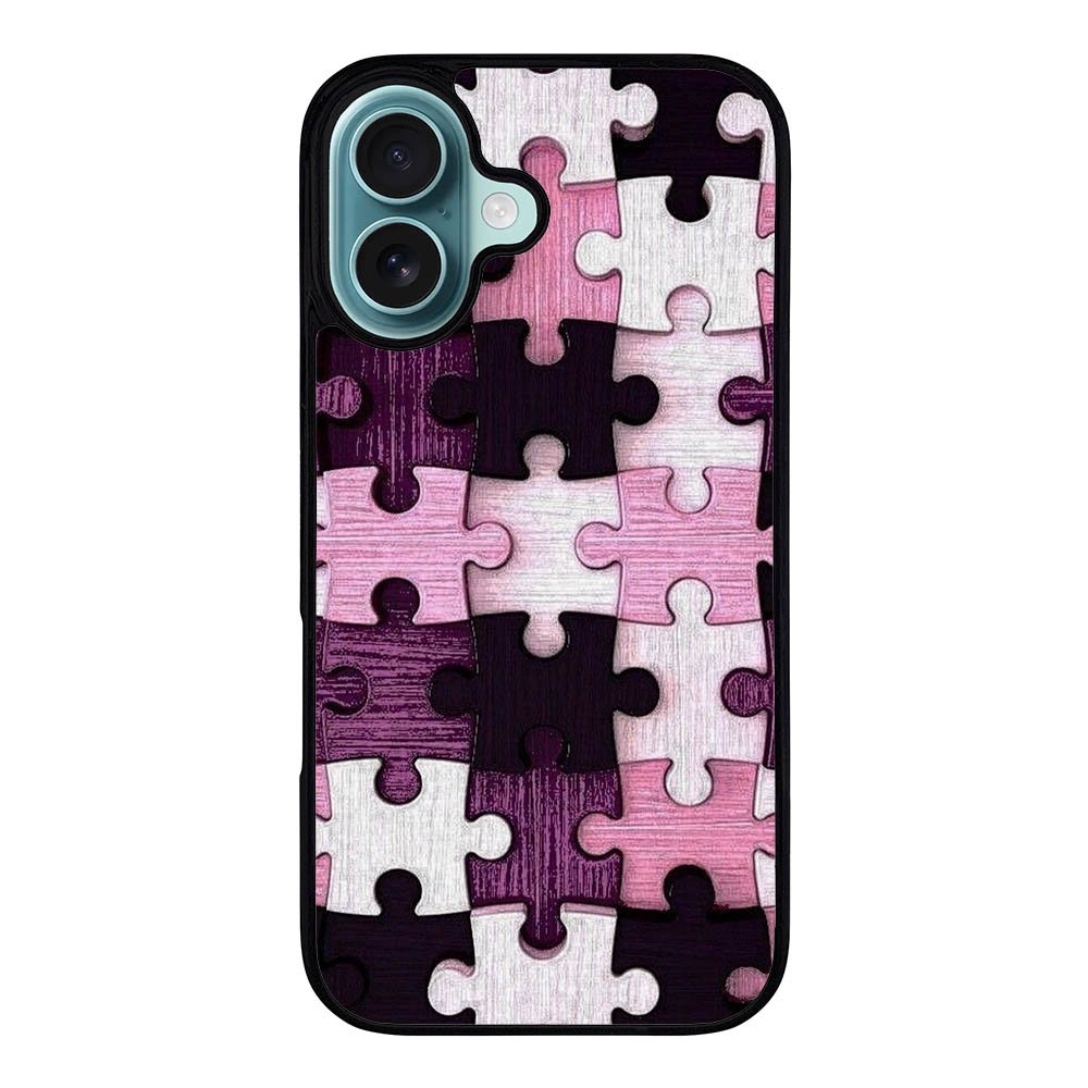 Wood puzzle purple RH0232 iPhone 16 Case Cover