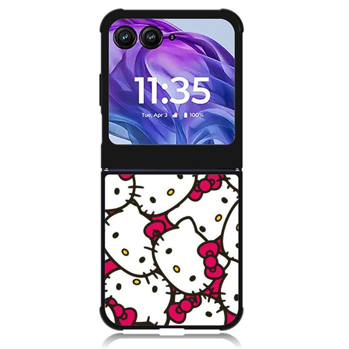 Hello Kitty Face Pattern Motorola Moto Razr Plus 2024 , Moto Razr+ 2024 Case