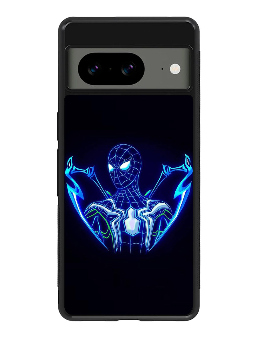 Spiderman Neon Blue Google Pixel 8A Case QC2480