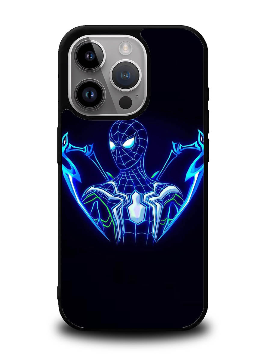 Spiderman Neon Blue iPhone 14 Pro Case QC2480