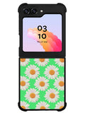 Flowers Pattern Green Samsung Galaxy Z Flip 5 5G 2023 Case OV4924