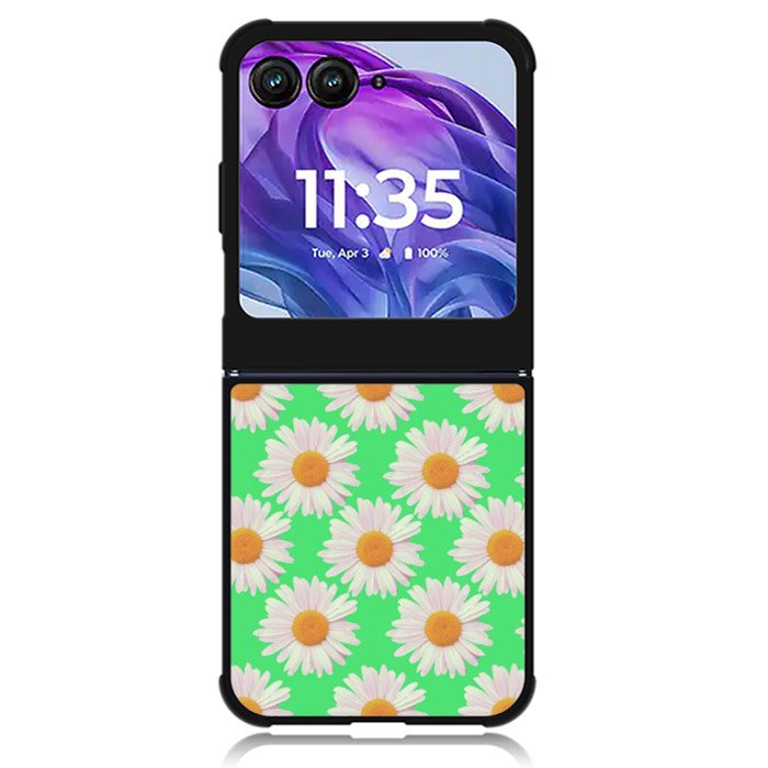 Flowers Pattern Green Motorola Moto Razr Plus 2024 , Moto Razr+ 2024 Case OV4924