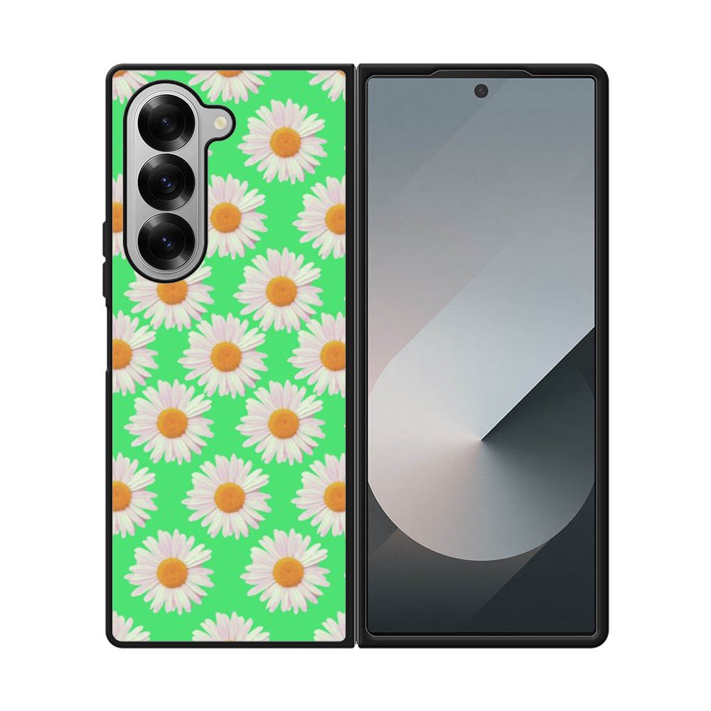 Flowers Pattern Green Samsung Galaxy Z Fold 7 5G Case QC4924