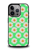 Flowers Pattern Green iPhone 16 Pro Case OV4924