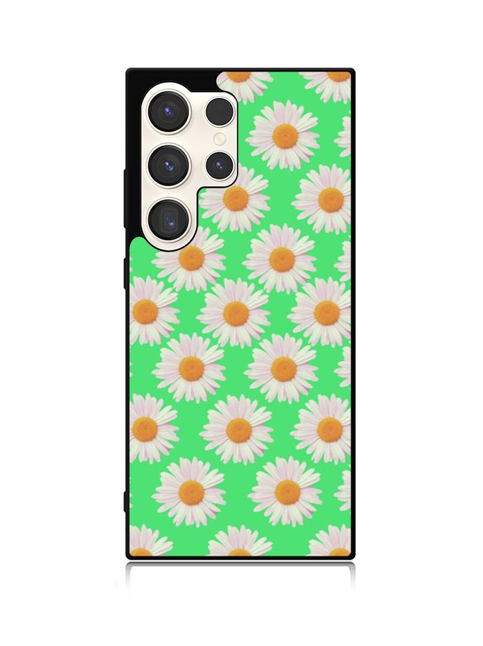 Flowers Pattern Green Samsung Galaxy S25 Ultra 5G Case QC4924