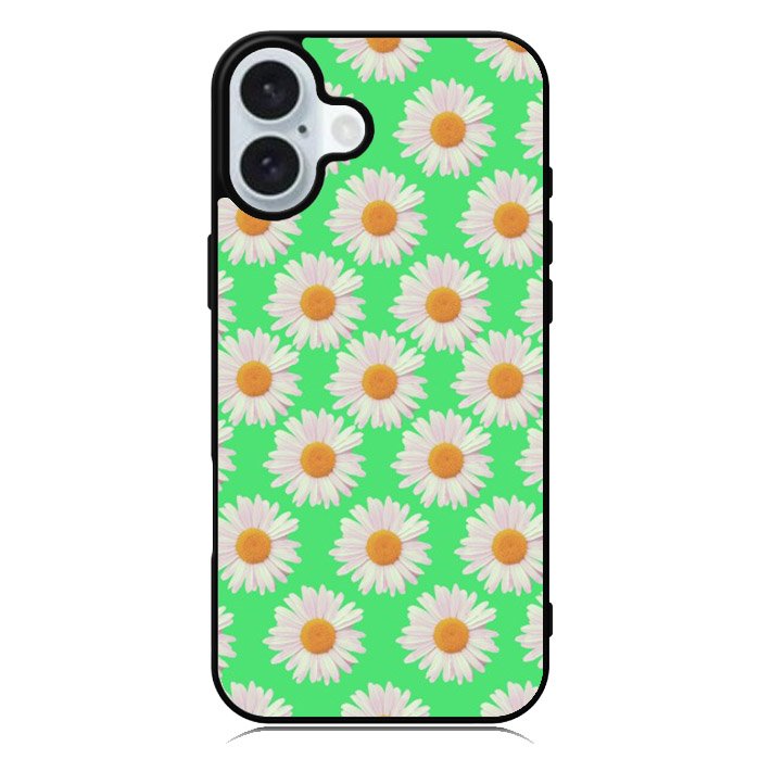 Flowers Pattern Green iPhone 16 Case QC4924