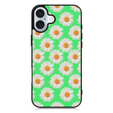 Flowers Pattern Green iPhone 16 Plus Case QC4924