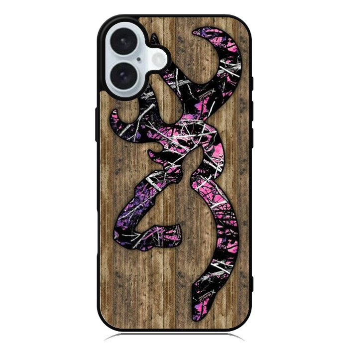 Deer Camo Wood iPhone 16 Case QC4639