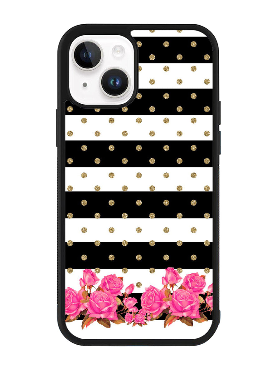 Flower Stripes Polka iPhone 14 Plus Case QC1790