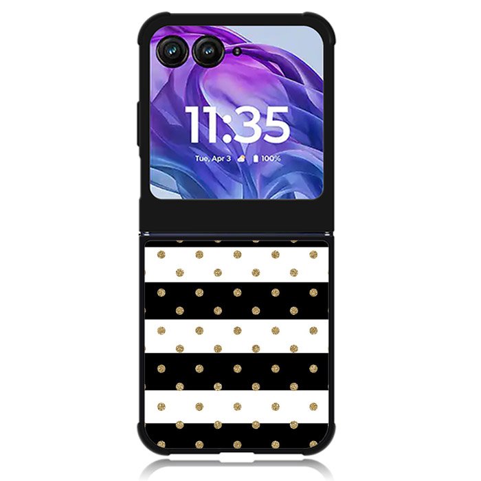 Flower Stripes Polka Motorola Moto Razr Plus 2024 , Moto Razr+ 2024 Case OV1790