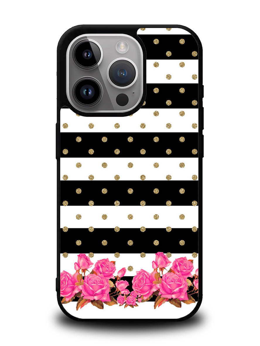 Flower Stripes Polka iPhone 16 Pro Case OV1790