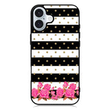 Flower Stripes Polka iPhone 16 Plus Case QC1790