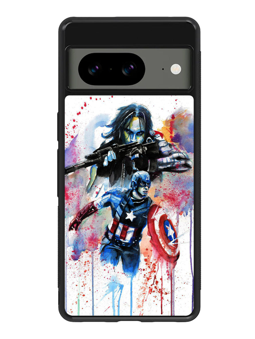 Captain America Watercolor Google Pixel 8 Case QC1797