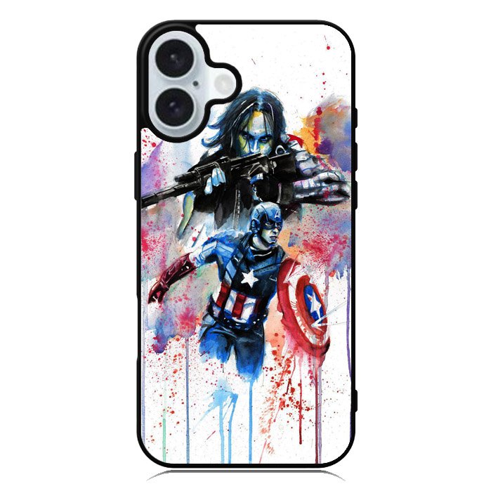 Captain America Watercolor iPhone 16 Plus Case QC1797