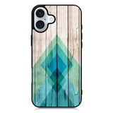 Simple Aztec on Wood iPhone 16 Case QC1806