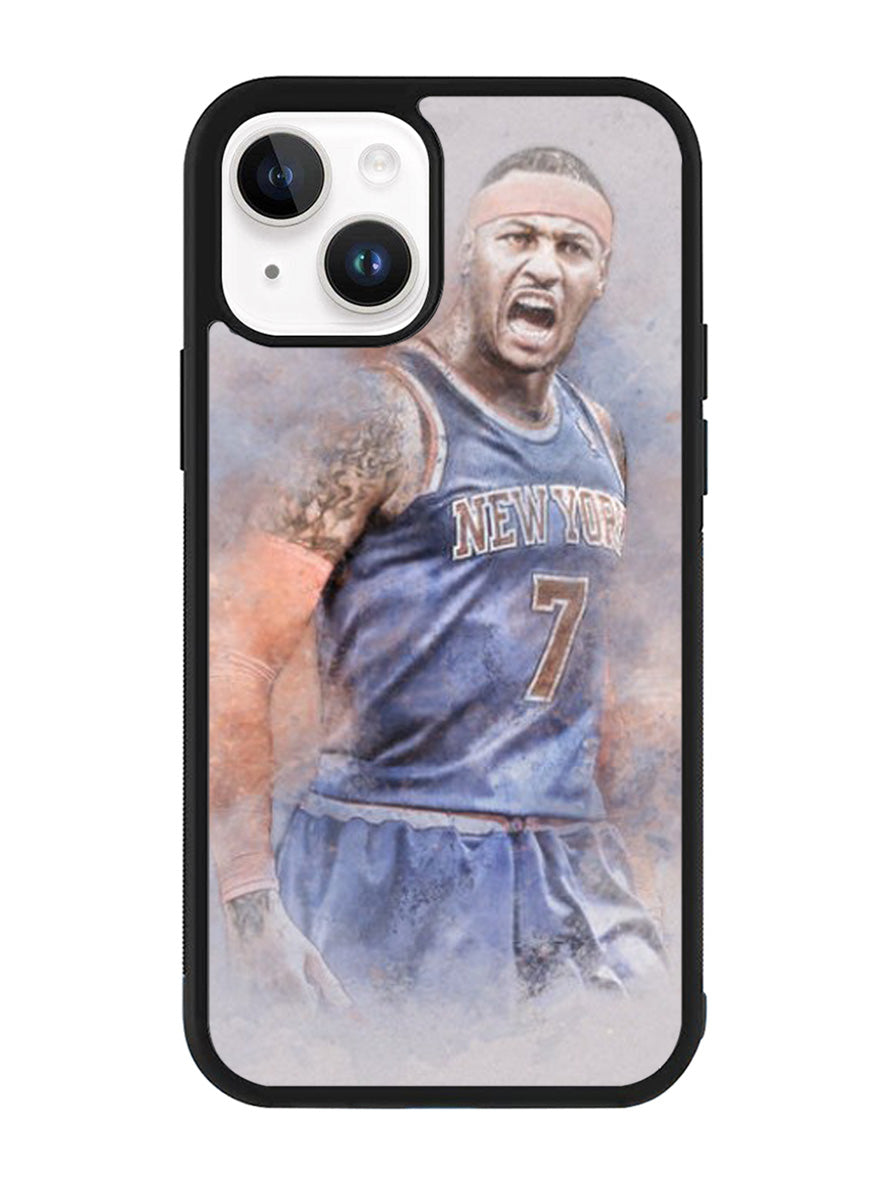 Carmelo Anthony NY7 Blue Basket Ball iPhone 14 Plus Case QC1823