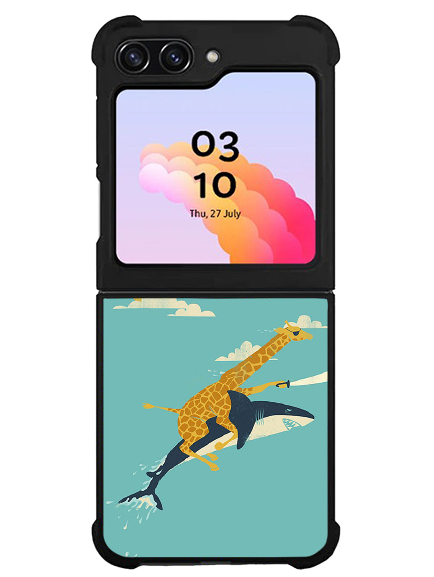 Black Friday offer Giraffe Riding Shark Samsung Galaxy Z Flip 5 5G 2023 Case