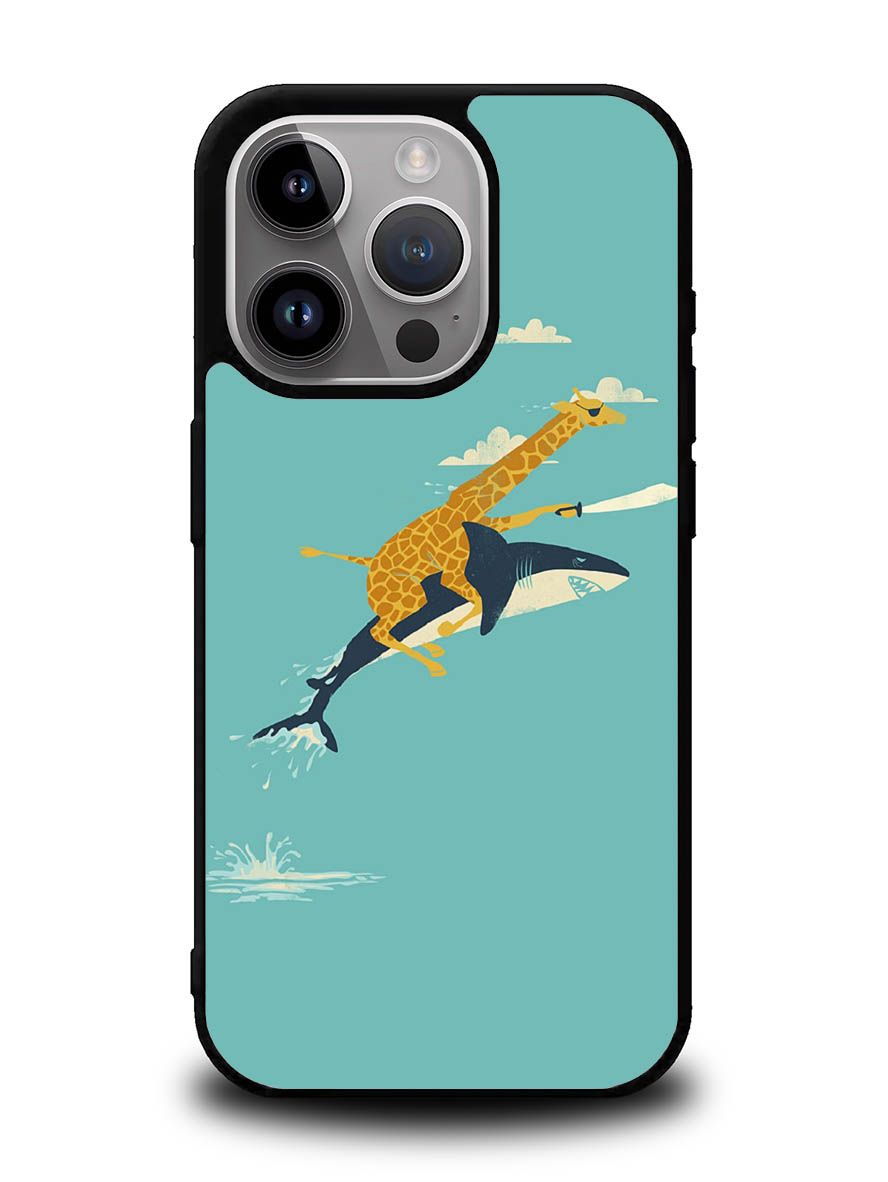 Black Friday offer Giraffe Riding Shark iPhone 16 Pro Case