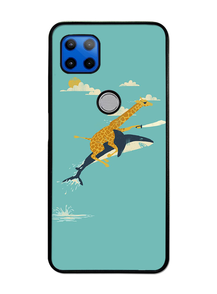 Black Friday offer Giraffe Riding Shark Motorola Moto G 5G Case , Moto One 5G Ace Case
